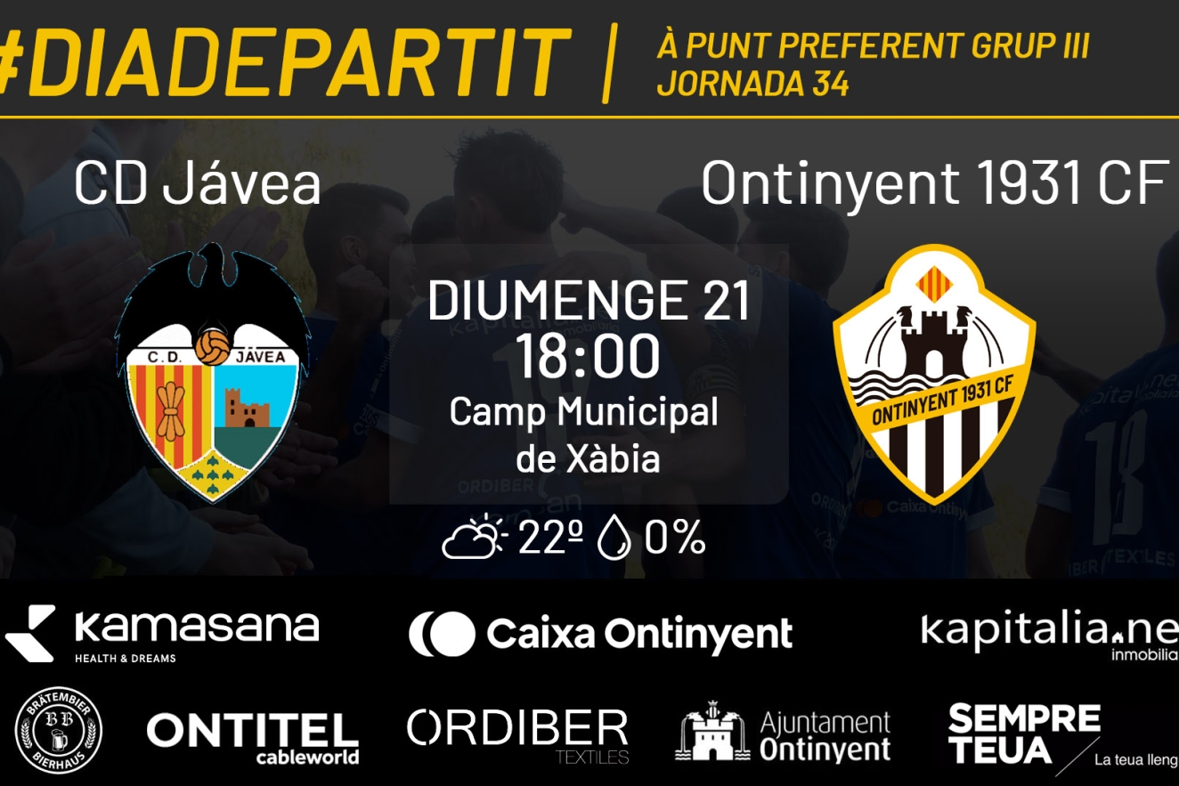 Pròxim partit: CD Jávea - Ontinyent 1931 CF